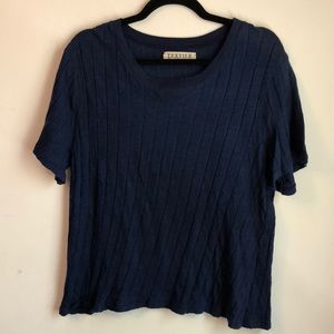 Textile by Elizabeth and James navy ribbed top